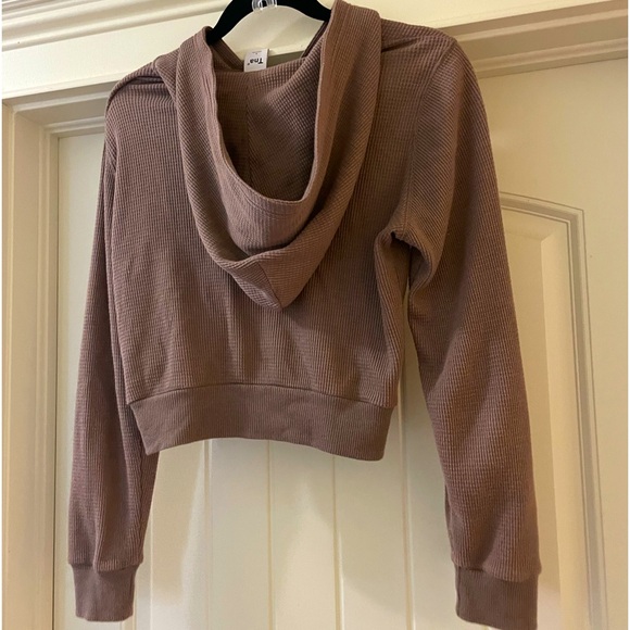 Tna Aritzia Waffle knit hoodie S. Taupe - Picture 1 of 4